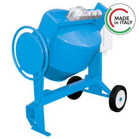 Betoniera a bicchiere silenziata Polieri Tech-PC 250lt monofase 1.1kW con ribaltamento pignone e corona