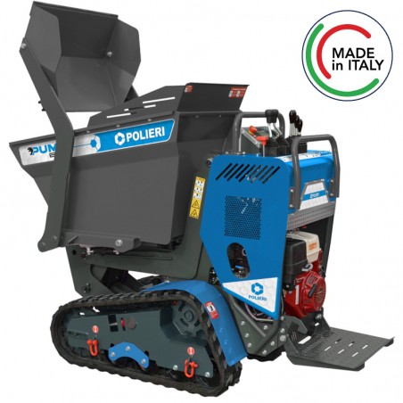 Mini dumper cingolato a scarico frontale Polieri Puma 800 ad avviamento elettrico, carico 800Kg