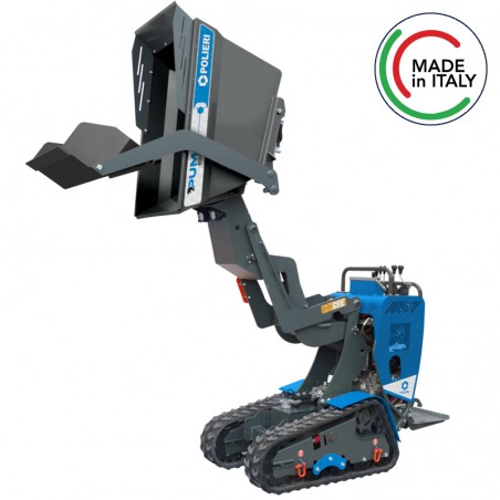 Mini dumper cingolato a scarico frontale alto Polieri Puma 800 ad avviamento elettrico, carico 800Kg