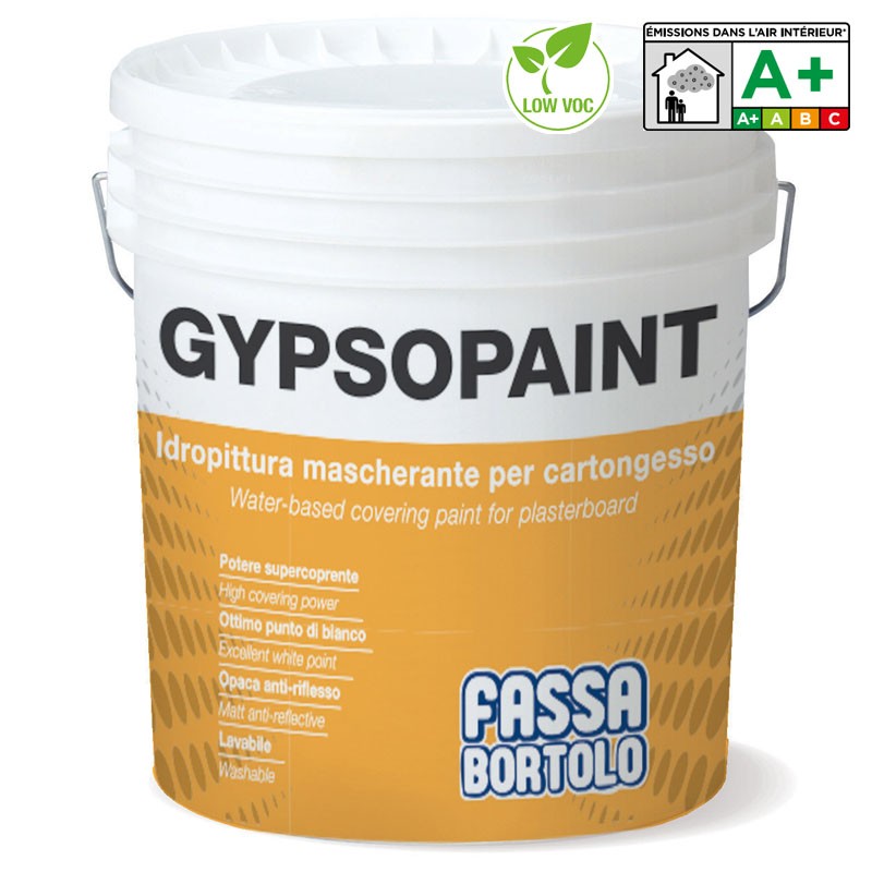 Idropittura Fassa GYPSONPAINT mascherante per cartongesso bianco (Secchio da 5 o 14 lt)