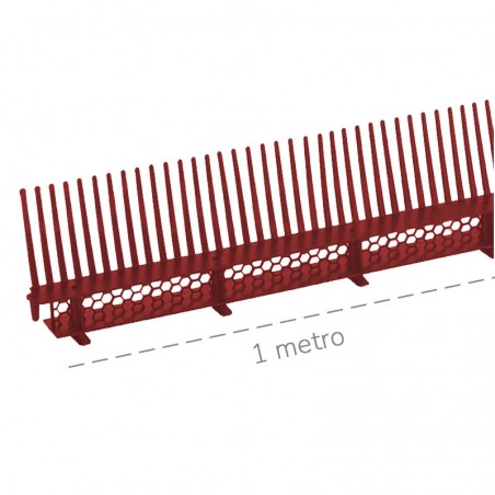 Fermapasseri con listello alveolare Dakota 80x1000mm in polipropilene rosso (50pz)