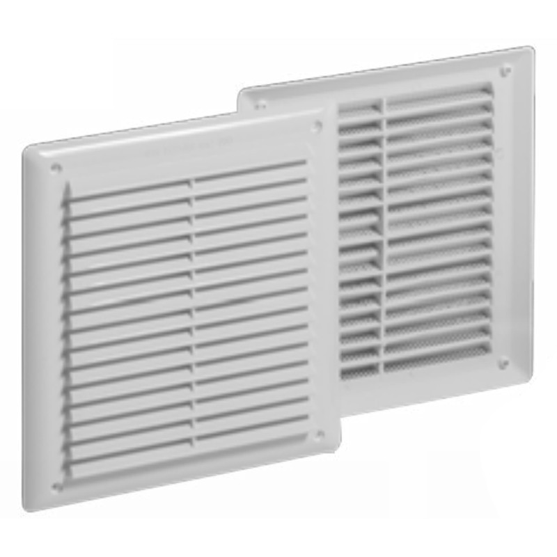 Griglia di ventilazione rettangolare fissa Dakota 200x150mm in ABS bianco