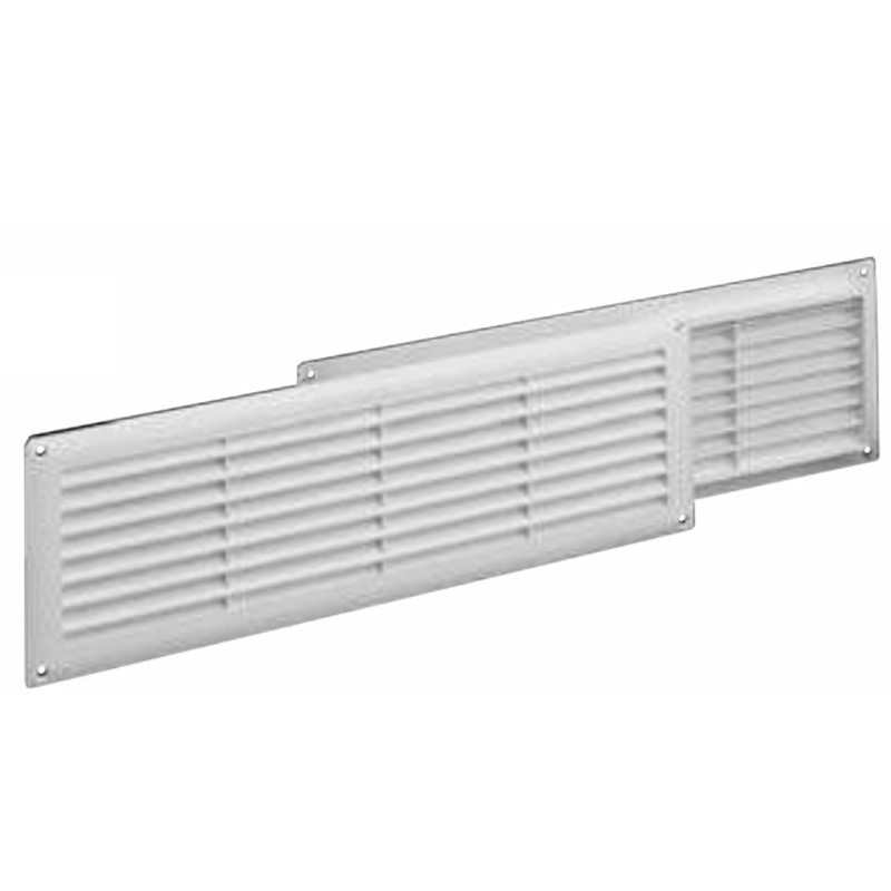 Griglie di ventilazione rettangolari fisse con imbocco Dakota 365x125mm in ABS bianco (10pz)