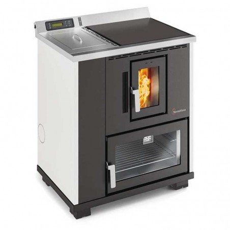 Cucina a pellet TermoVana Desy 9.0 Bianca con sistema di canalizzazione ad 1 motore, 8,8kW