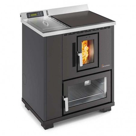 Cucina a pellet TermoVana Desy 9.0 Antracite con sistema di canalizzazione ad 1 motore, 8,8kW