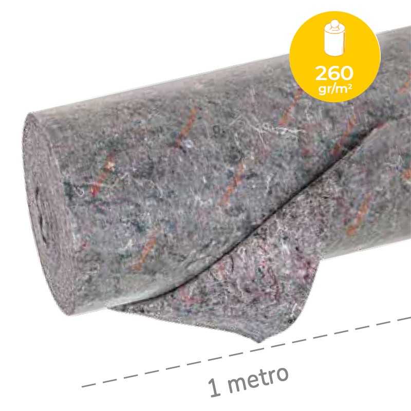 Feltro di protezione per pavimento Dakota 260g/m2 impermeabile e antiscivolo, rotolo 1x25mt