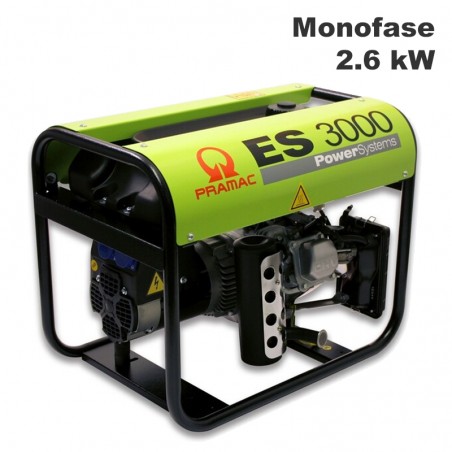 Generatore di corrente a benzina Pramac ES3000 Monofase 2.6kW con regolatore automatico tensione