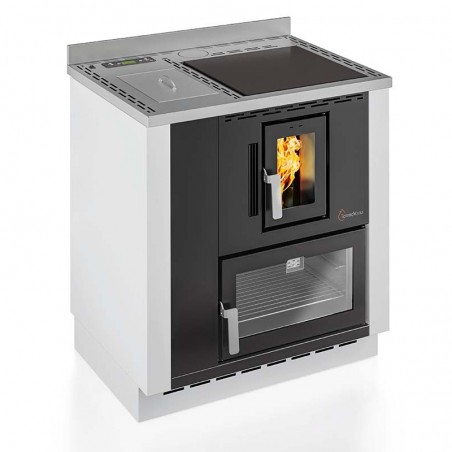 Cucina a pellet da incasso TermoVana Desiré 9,0 Bianca canalizzabile 1 motore, 8kW