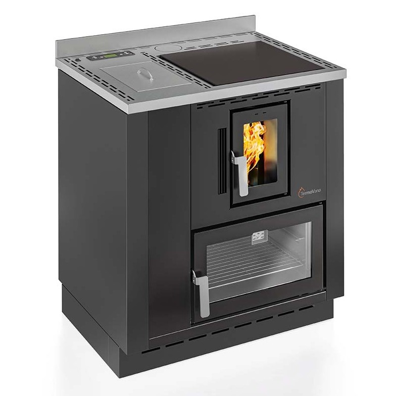 Cucina a pellet da incasso TermoVana Desyré 9,0 Nera canalizzabile 1 motore, 8kW