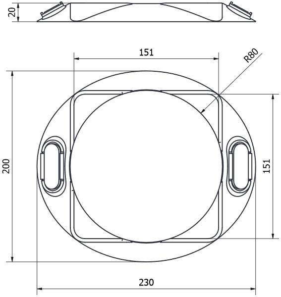 Schema tecnico basetta per ponteggi Dakota