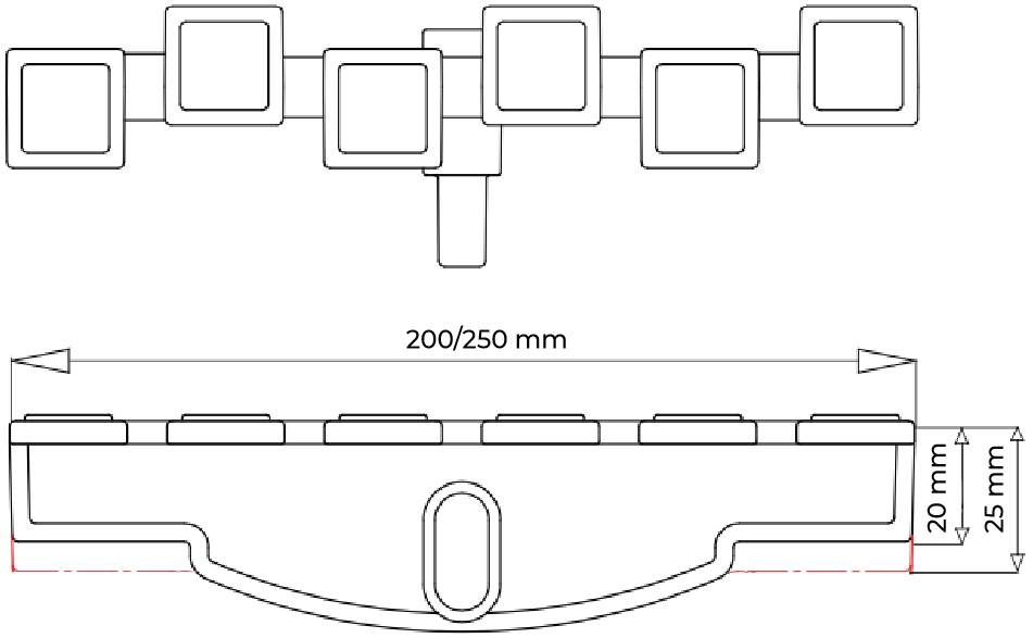 Schema tecnico Dakota griglia King Snake 200x25