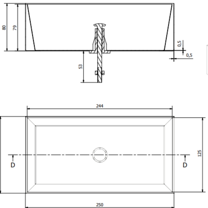 Schema tecnico Dakota sigillo griglia a fessura