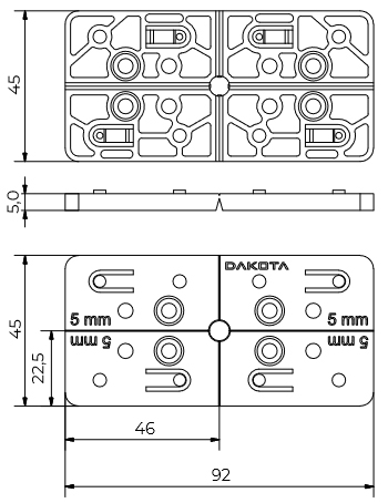 Schema tecnico spessore 5mm Dakota