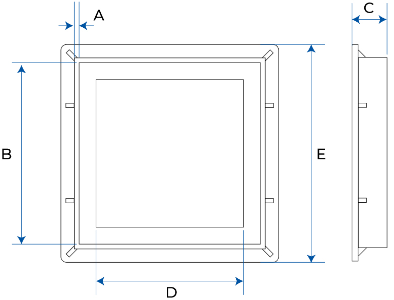 Schema tecnico telaio coperchio pozzetto Dakota