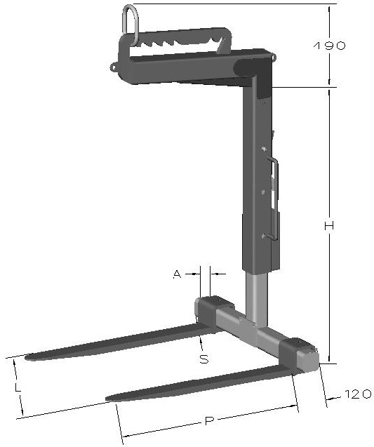 Schema tecnico forca telescopica per autogru FRC/T/15 Polieri