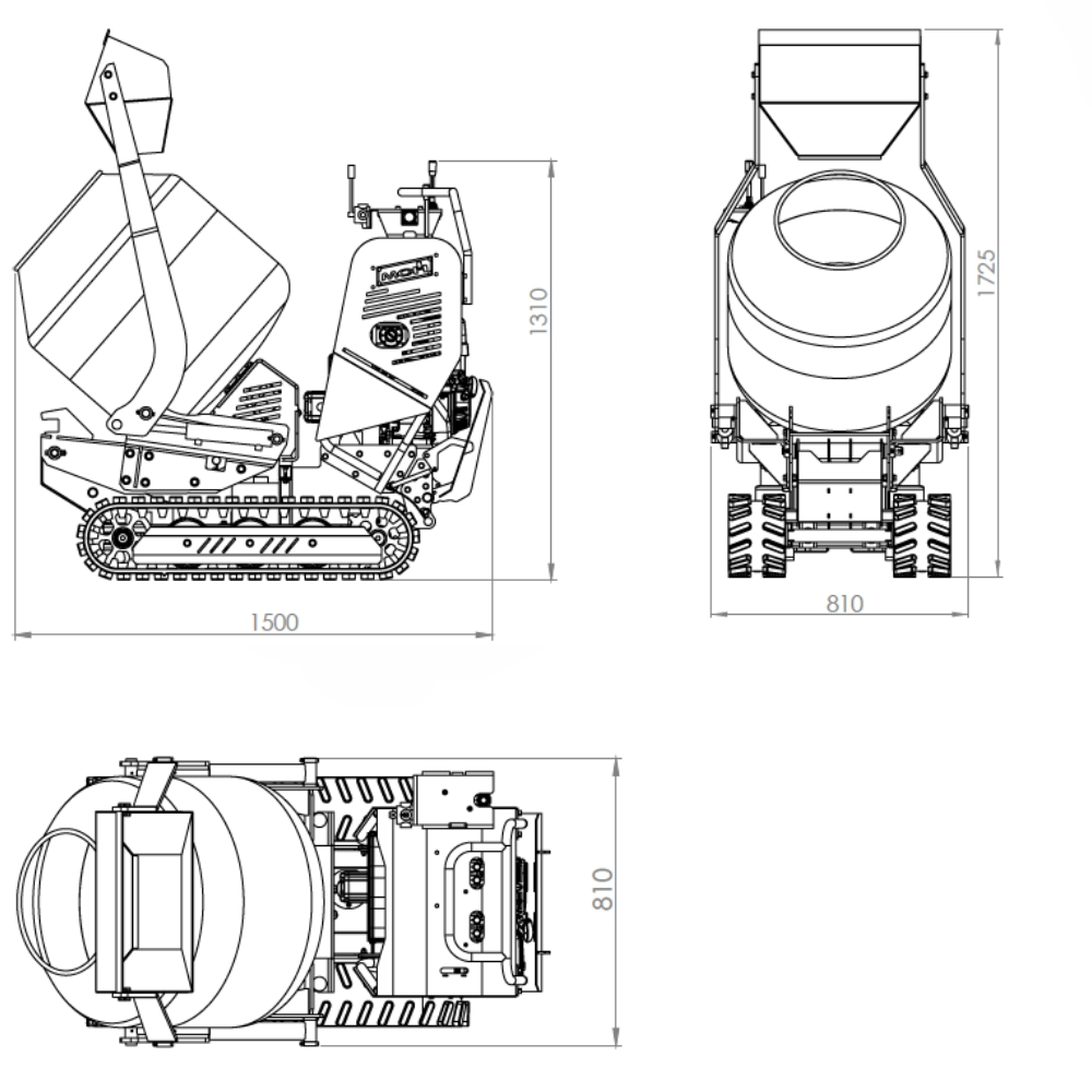 Schema tecnico Polieri kit betoniera mini dumper Puma 600