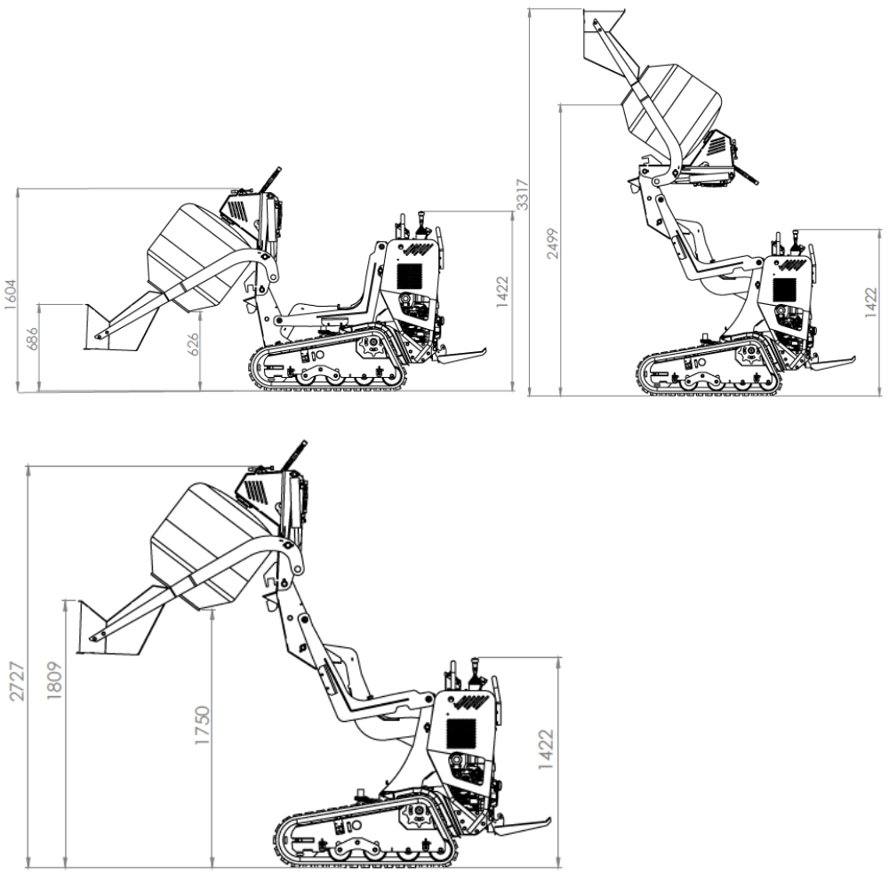 Schema tecnico Polieri kit betoniera mini dumper Puma 800