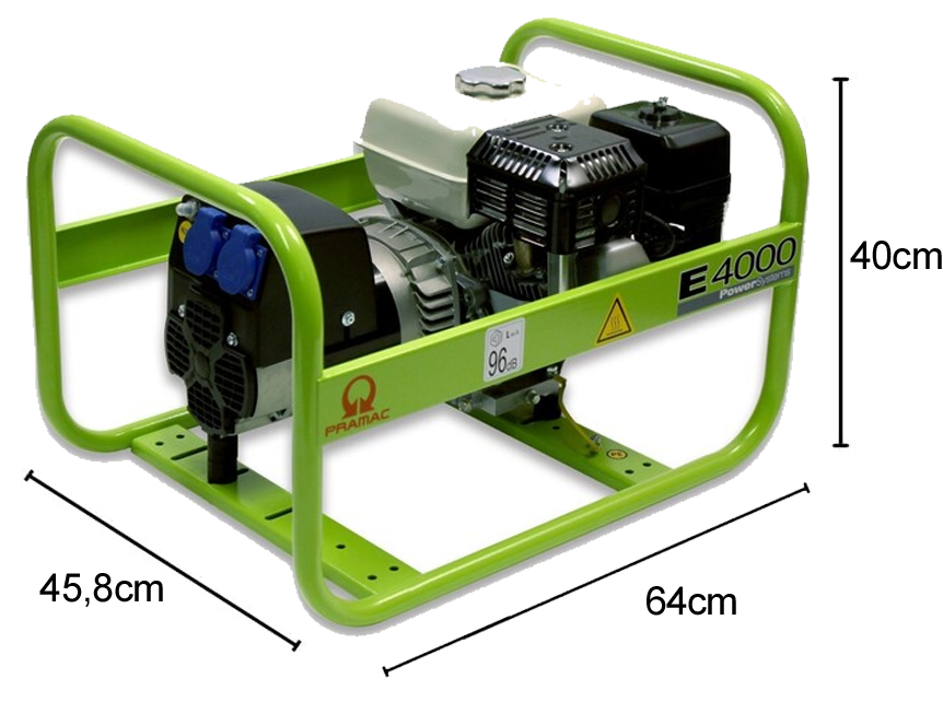 Schema tecnico generatore di corrente portatile E4000 Pramac