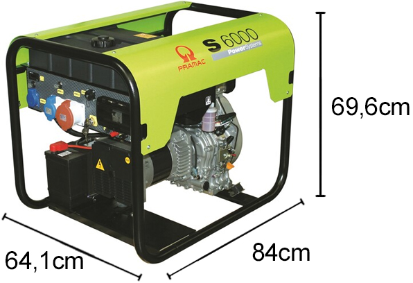 Schema tecnico generatore di corrente S6000 trifase Pramac