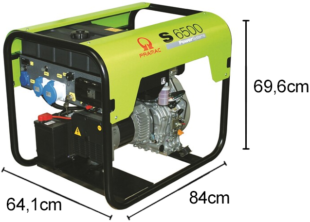 Schema tecnico generatore di corrente S6500 trifase Pramac