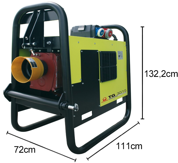 Schema tecnico generatore cardano TG72/15 IP44 trifase Pramac