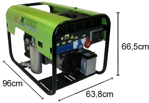 Schema tecnico generatore di corrente X12000 trifase Pramac