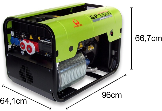 Schema tecnico generatore di corrente S12000 trifase Pramac