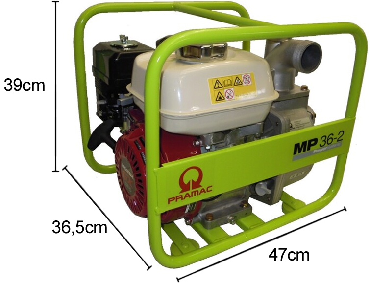 Schema tecnico motopompa acque chiare MP36-2 Pramac