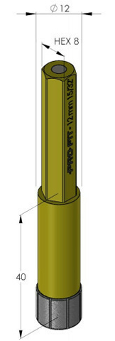 Schema tecnico fresa diamantata Diamond Dry ProFit 12 mm