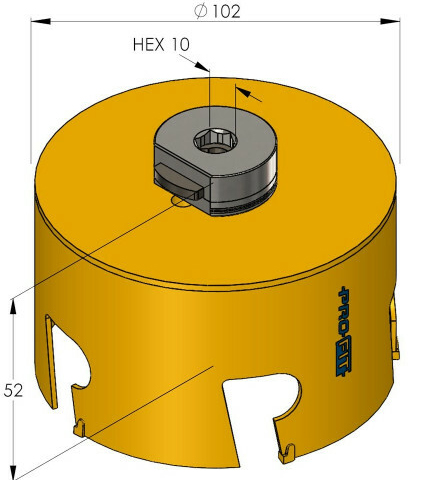 Schema tecnico sega a tazza Multi Purpose ProFit 102 mm