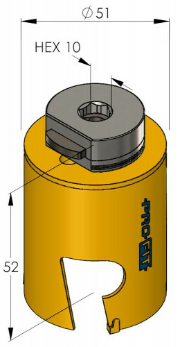 Schema tecnico sega a tazza Multi Purpose ProFit 51 mm