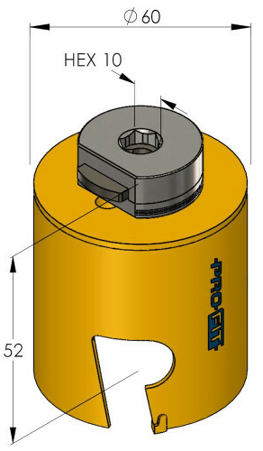 Schema tecnico sega a tazza Multi Purpose ProFit 60 mm