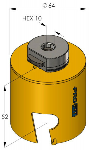 Schema tecnico sega a tazza Multi Purpose ProFit 64 mm