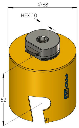 Schema tecnico sega a tazza Multi Purpose ProFit 68 mm