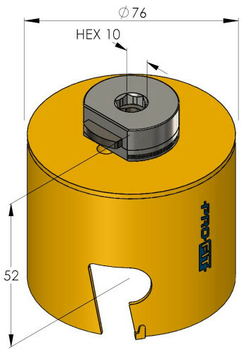 Schema tecnico sega a tazza Multi Purpose ProFit 76 mm