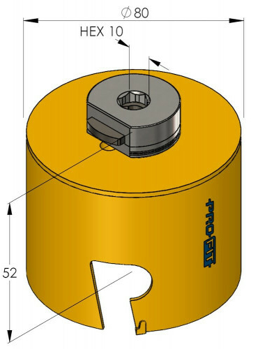 Schema tecnico sega a tazza Multi Purpose ProFit 80 mm