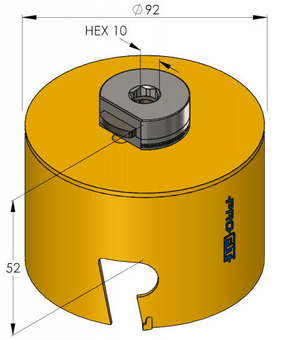 Schema tecnico sega a tazza Multi Purpose ProFit 92 mm