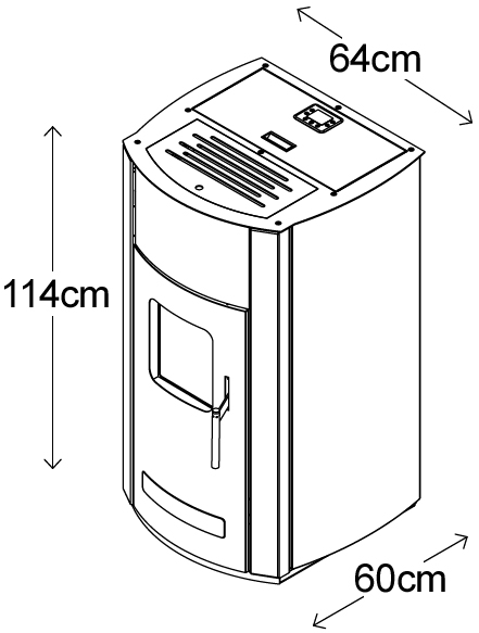 Schema tecnico stufa a pellet H2O Pegaso 26.0 TecnoVana